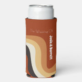 Retro Groovy 70s Funky Personalized Boho Wedding Seltzer Blikjeskoeler (Seltzer Voorkant)