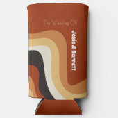 Retro Groovy 70s Funky Personalized Boho Wedding Seltzer Blikjeskoeler (Voorkant)