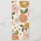 Retro Groovy 70's Geachte Bridal Menu (Achterkant)