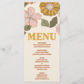 Retro Groovy 70's Geachte Bridal Menu (Voorkant)