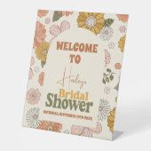 Retro Groovy 70's Geachte Bridal Reclamebord Met Voetstuk (Voorkant)