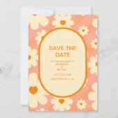 Retro Groovy 70's Gedekte gedempte Tonen Wedding S Save The Date (Voorkant)