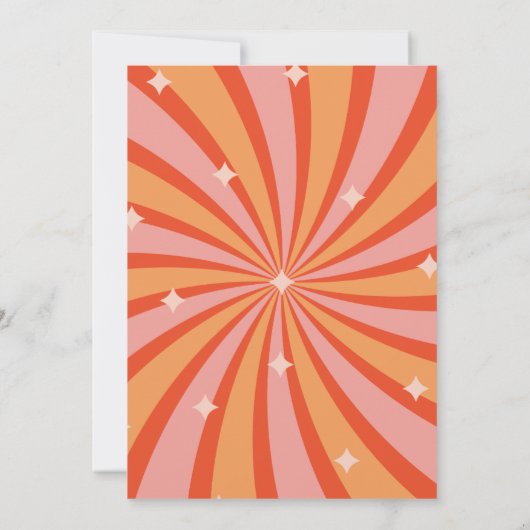 Retro Groovy 70's Gedekte gedempte Tonen Wedding S Save The Date (Achterkant)