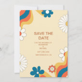 Retro Groovy 70's Gedekte gedempte Tonen Wedding S Save The Date (Voorkant)