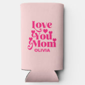 Retro Groovy 70's geliefde die je mam roze hebt Seltzer Blikjeskoeler (Achterkant)