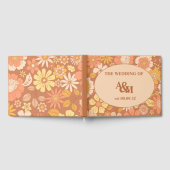 Retro Groovy 70's Gemuteerde tenteenbruiloft Gastenboek (Volledig)