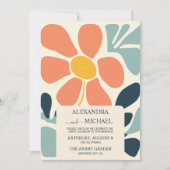 Retro Groovy 70's Gemuteerde tenteenbruiloft Kaart (Voorkant)