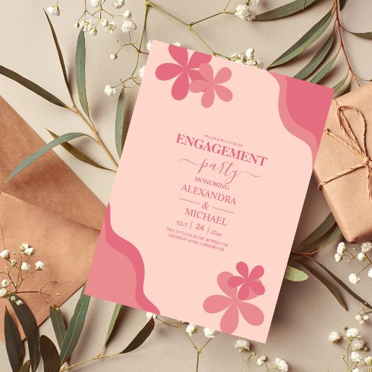 Retro Groovy 70's Gemuteerde tenteenbruiloft Kaart