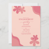 Retro Groovy 70's Gemuteerde tenteenbruiloft Kaart (Voorkant)