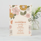 Retro Groovy 70's Gemuteerde tenteenbruiloft Kaart (Staand voorkant)