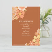 Retro Groovy 70's Gemuteerde tenteenbruiloft Kaart (Staand voorkant)