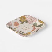 Retro Groovy 70's Gemuteerde tenteenbruiloft Papieren Bordje (Gebogen)