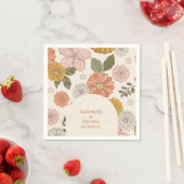 Retro Groovy 70's Gemuteerde tenteenbruiloft Servet (Insitu)