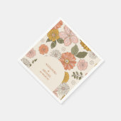 Retro Groovy 70's Gemuteerde tenteenbruiloft Servet (Hoek)