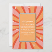 Retro Groovy 70's Gemuteerde Tones Wedding Invit Kaart (Voorkant)