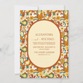 Retro Groovy 70's Gemuteerde Tones Wedding Invit Kaart (Voorkant)