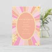 Retro Groovy 70's Gemuteerde Tones Wedding Invit Kaart (Staand voorkant)