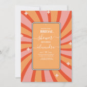 Retro Groovy 70's Gewaardeerde uitnodiging tot bri (Voorkant)