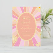 Retro Groovy 70's Gewaardeerde uitnodiging tot bri (Staand voorkant)