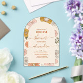 Retro Groovy 70's Gewaardeerde uitnodiging tot bri (Insitu (Huwelijk))