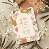 Retro Groovy 70's Gewaardeerde uitnodiging tot bri