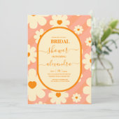 Retro Groovy 70's Gewaardeerde uitnodiging tot bri (Staand voorkant)