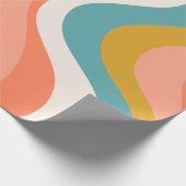 Retro Groovy 70s golvend patroon Cadeaupapier (Hoek)