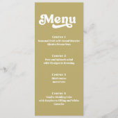 Retro Groovy 70s Groen Roze Bruiloft Menu (Voorkant)