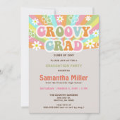 Retro Groovy 70s Hippie Cute Photo Afstuderen Kaart (Voorkant)