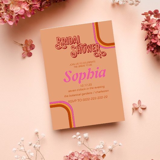 RETRO groovy 70S hippie VRIJGEZELLENFEEST Kaart