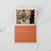 Retro Groovy 70s Ivoor Sinaasappel Disco Foto Bedankkaart (Binnen)