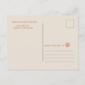 Retro Groovy 70s Ivoor Sinaasappel Disco Save The Aankondigingskaart (Achterkant)