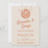 Retro Groovy 70s Ivoor Sinaasappel Foto Disco Brui Kaart (Voorkant)