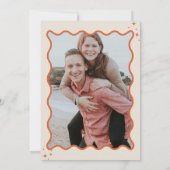 Retro Groovy 70s Ivoor Sinaasappel Foto Disco Brui Kaart (Achterkant)