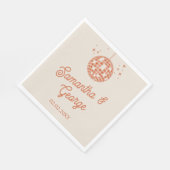 Retro Groovy 70s Ivoor Sinaasappel Foto Disco Brui Servet (Hoek)