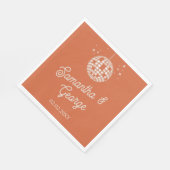 Retro Groovy 70s Ivoor Sinaasappel Foto Disco Brui Servet (Hoek)