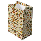 Retro Groovy 70s Kerstmis Medium Cadeauzakje (Voorkant Gekanteld)