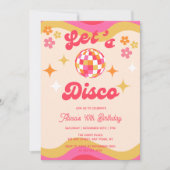 Retro Groovy 70s Laten we Disco Any Age Verjaardag Kaart (Voorkant)