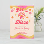 Retro Groovy 70s Laten we Disco Any Age Verjaardag Kaart (Staand voorkant)