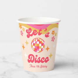 Retro Groovy 70s Laten we Disco Any Age Verjaardag Papieren Bekers