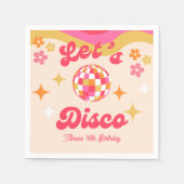 Retro Groovy 70s Laten we Disco Any Age Verjaardag Servet (Voorkant)