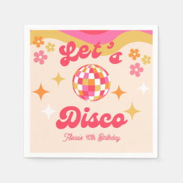 Retro Groovy 70s Laten we Disco Any Age Verjaardag Servet