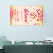Retro Groovy 70s Laten we Disco Any Age Verjaardag Spandoek (Beurs)