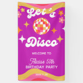 Retro Groovy 70s Let's Disco Verjaardag Welkom Spandoek (Verticaal)