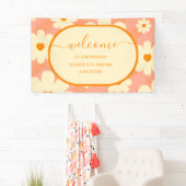 Retro Groovy 70's met een gedempte Tones Wedding B Spandoek (Insitu)