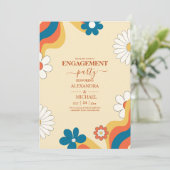 Retro Groovy 70's met een gedempte tones Wedding I Kaart (Staand voorkant)