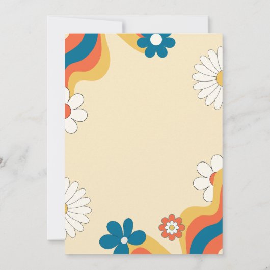 Retro Groovy 70's met een gedempte tones Wedding I Kaart (Achterkant)