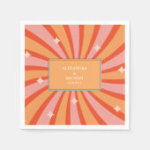 Retro Groovy 70's met een gedempte tones Wedding N Servet (Voorkant)