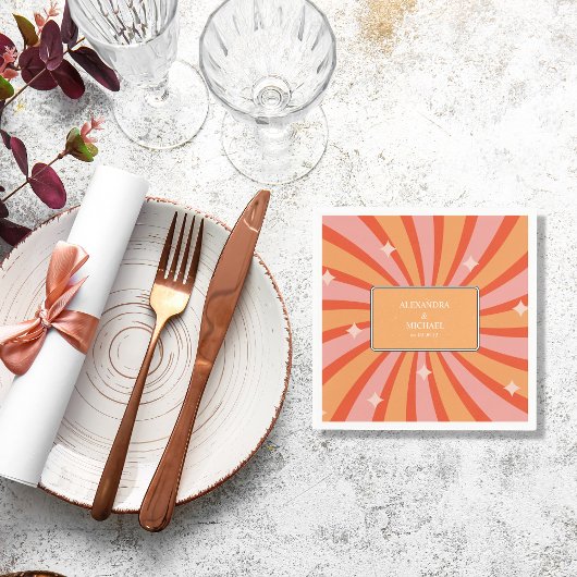 Retro Groovy 70's met een gedempte tones Wedding N Servet