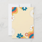 Retro Groovy 70's met een gedempte toon weddenscha RSVP Kaartje (Achterkant)